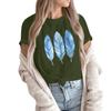 Women's Fashion Casual Printed Short Sleeve Round Neck Pullover Tops