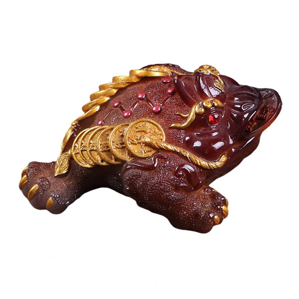 Lucky Toad Figurine Color Changing Resin Toad Tea Pet Ornament for Home Office Desk Decor Wealth Kung Fu Tea Set Ceremony