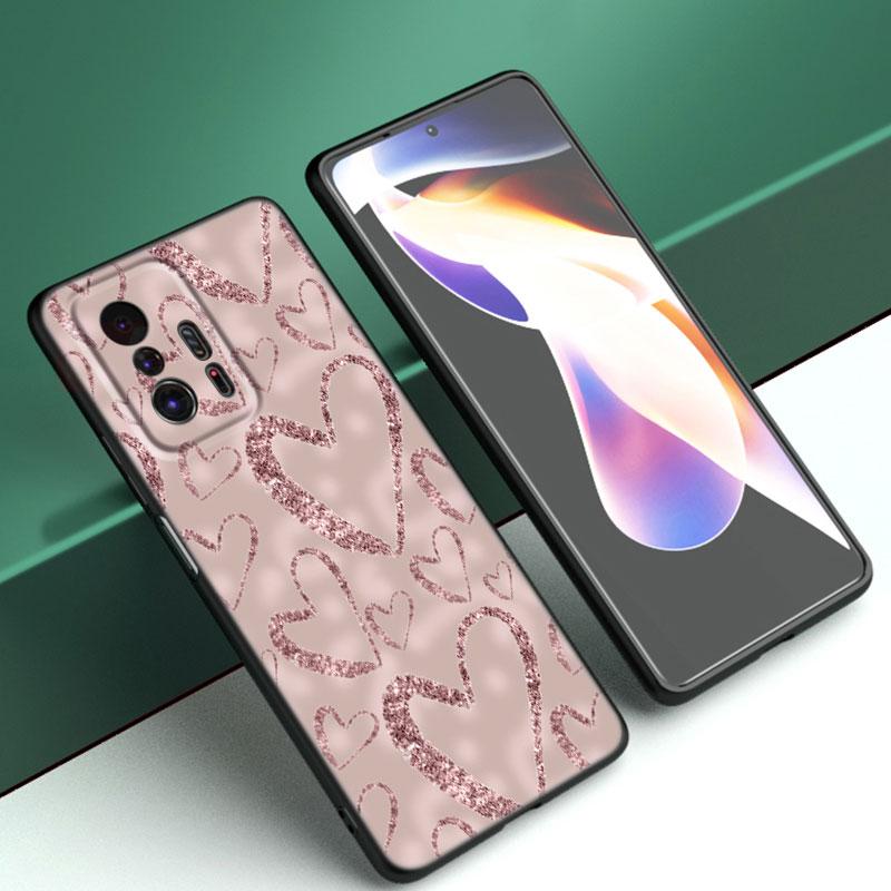 Beautiful Rose Bling Picture Phone Case For Xiaomi Mi A2 8 9 SE Note 10 10T 11 12 Lite 9T 11T 12S 12T Pro A3 6X 12X Black Cover