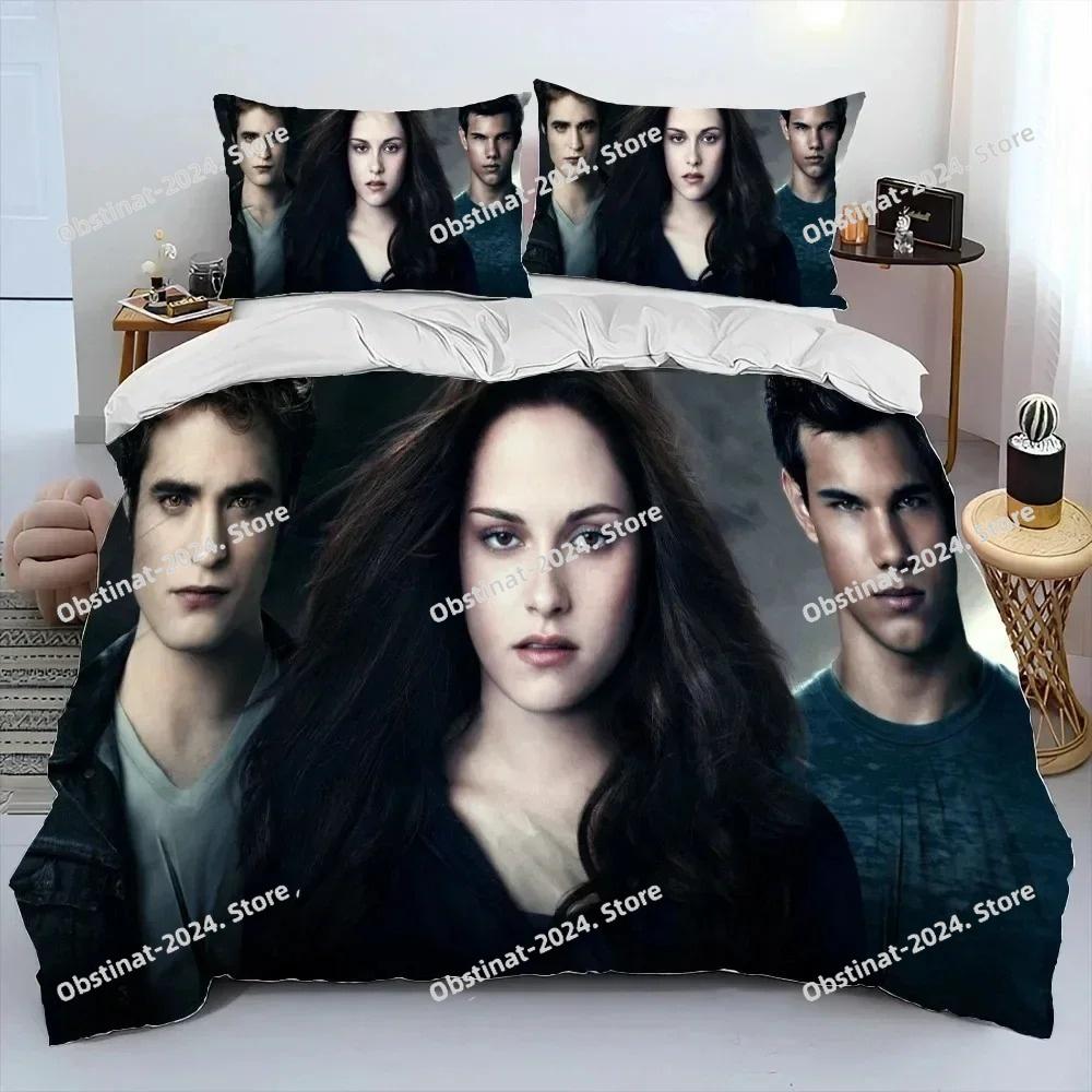 3D Biss zum Morgengrauen HD Bedruckte Bettdecke Bettwäsche-Set, Bettbezug Bett-Set Steppdeckenbezug Kissenbezug, King Queen Größe Bettwäsche-Set Kind