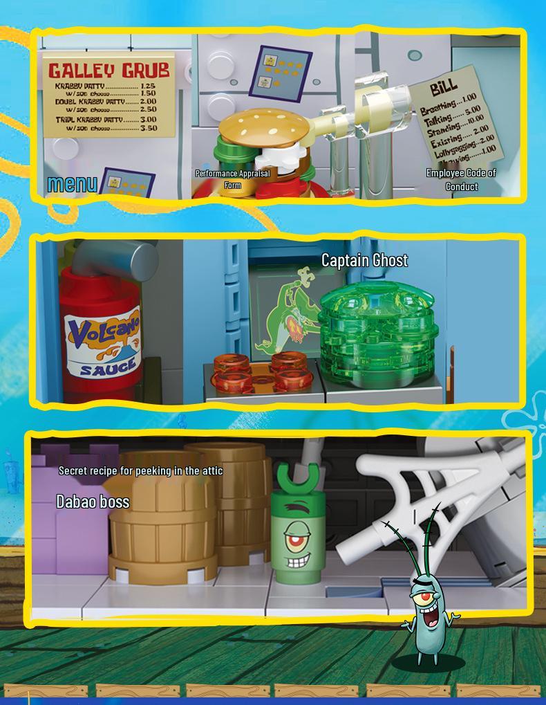 SpongeBob Krusty Krab Building Blocks Kit - Compatible with Lego