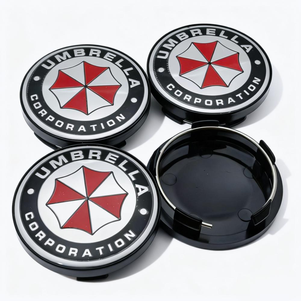 4pcs Umbrella Logo Emblem Badge Car Wheel Center Caps OD 58MM 54MM Wheels Hub Cap Rim Hubcaps Dust Cover Replace Car Accessories