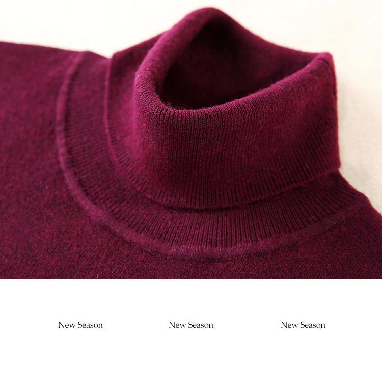 [100% Sheep Wool] Winter Warm and Comfortable Two Collar Woolen Sweater Solid Color Versatile Knitted Base Sweater