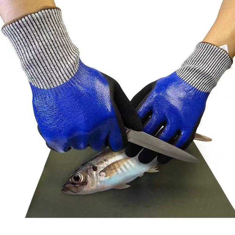 Oil-Resistant Waterproof Cut-Resistant Acid & Alkali Resistant Double-Dipped Nitrile Labor Protection Gloves