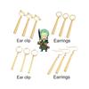 One Piece Anime Zoro Roronoa Cosplay Earrings Sauron Ear Clips Golden Pendant Hook Earrings For Women Men Jewelry 3pcsset