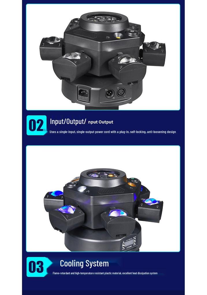 Vajra Laser Beam Light: HD Lens Colorful Six-Armed Light Bar for KTV Atmosphere