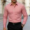 Black Striped Long Sleeve Shirt Collar For Glamorous Party-Wear Men White Shirt Fall Formal Ceremony