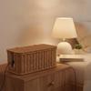 Woven Rattan Cable Management Box Decorative Power Strip Organizer with Cord Openings Enclosed