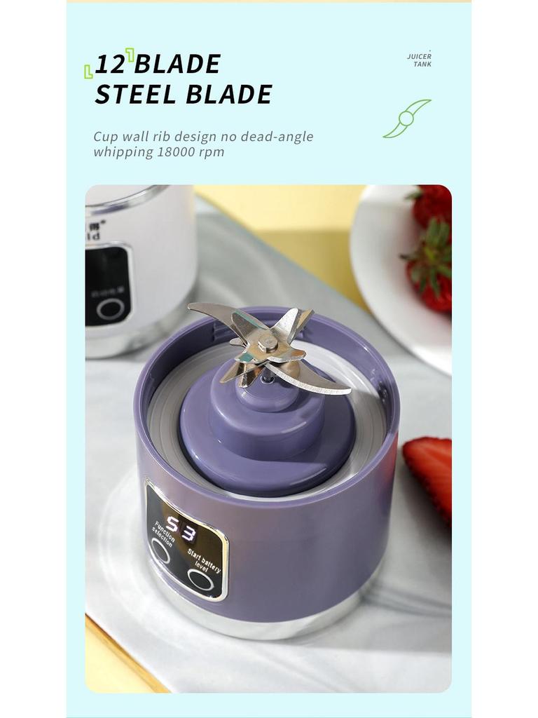 Portable USB Rechargeable Juicer Cup - Universal for All Countries, Food-Grade Juice Blender