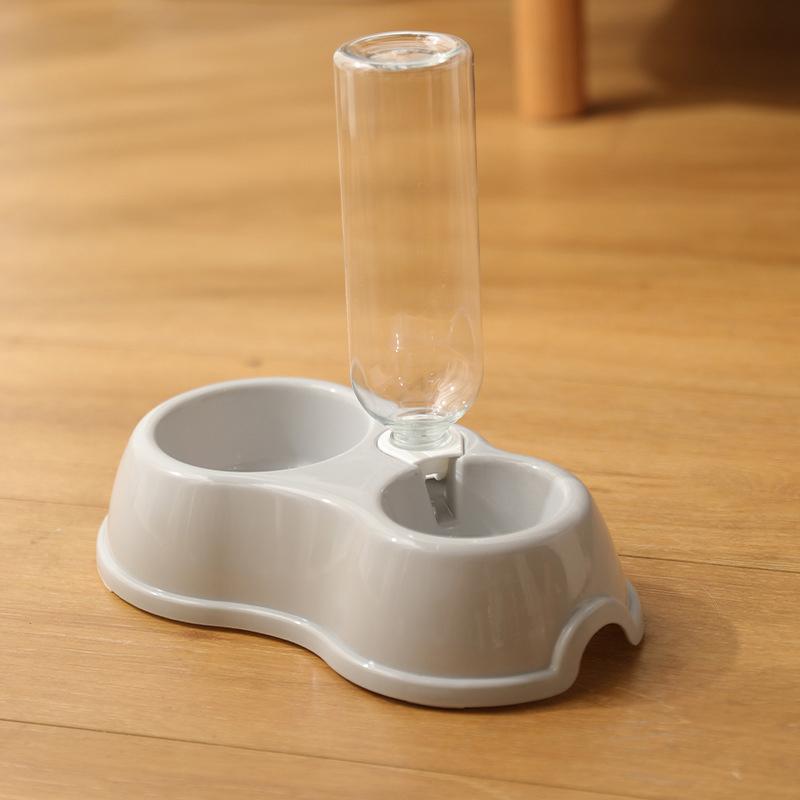 

Pet Food And Water Bowls Double Bowls For Dogs And Cats Anti-Tipping Water Bowls And Cat Food Bowls серый