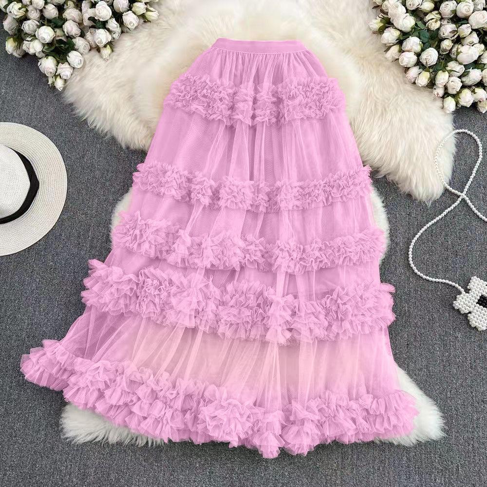 Women s Mesh Skirt, Irregular Skirt, Minimalist Skirt One Size