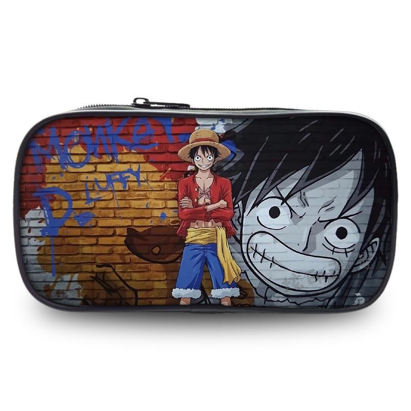 Durable One Piece Wano Themed Zoro Luffy Student Pen Bag With Prints