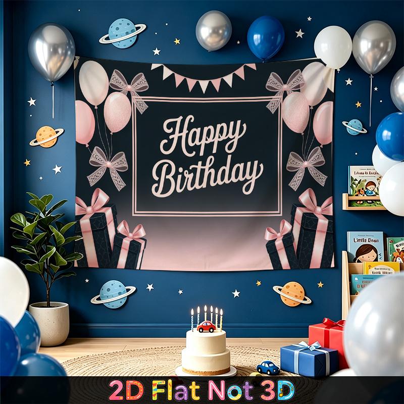 Party Backdrop Birthday Pink Photo Booth Background Front Door Decor