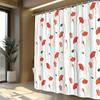 1pc Red Poppy Shower Curtain - Soft watercolor floral pattern, minimalist aesthetic with hooks machine washable polyester fabric