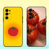 Tomato Fruit Clear Korean Cute Ins Phone Case For Samsung S25,S24,S21,S22,S23,S30,Ultra,S20,Plus,Fe,Soft Silicone Black Cover