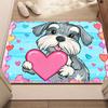 Cartoon Schnauzer high definition printing door mat - non-slip, water-absorbing microfiber polyester mat