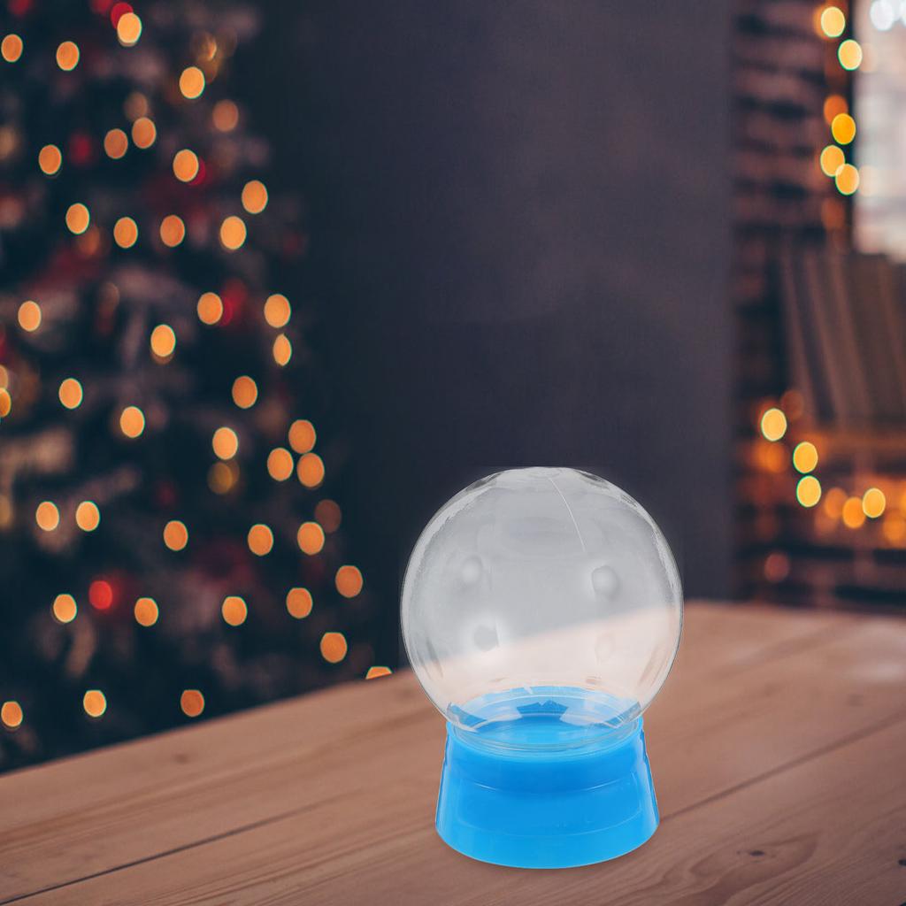 6Pcs Empty DIY Snow Globe Plastic Round Transparent 270Ml Water Globe Screw Cap Christmas Home Craft Decoration Supplies