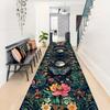 Moonlight Moth Flower Striped Carpet Washable Anti-slip Corridor Floor Mat Kitchen Bedroom Carpet Home Decoration