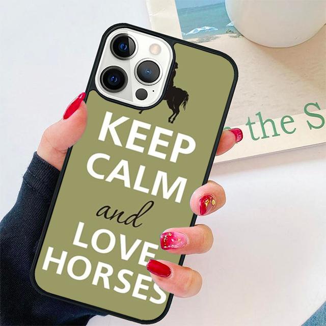 Keep Calm and Ride On Love Pony Horses Phone Case Cover For iPhone 17 Air 15 16 Pro Max 14 13 12 11 Pro Max Plus