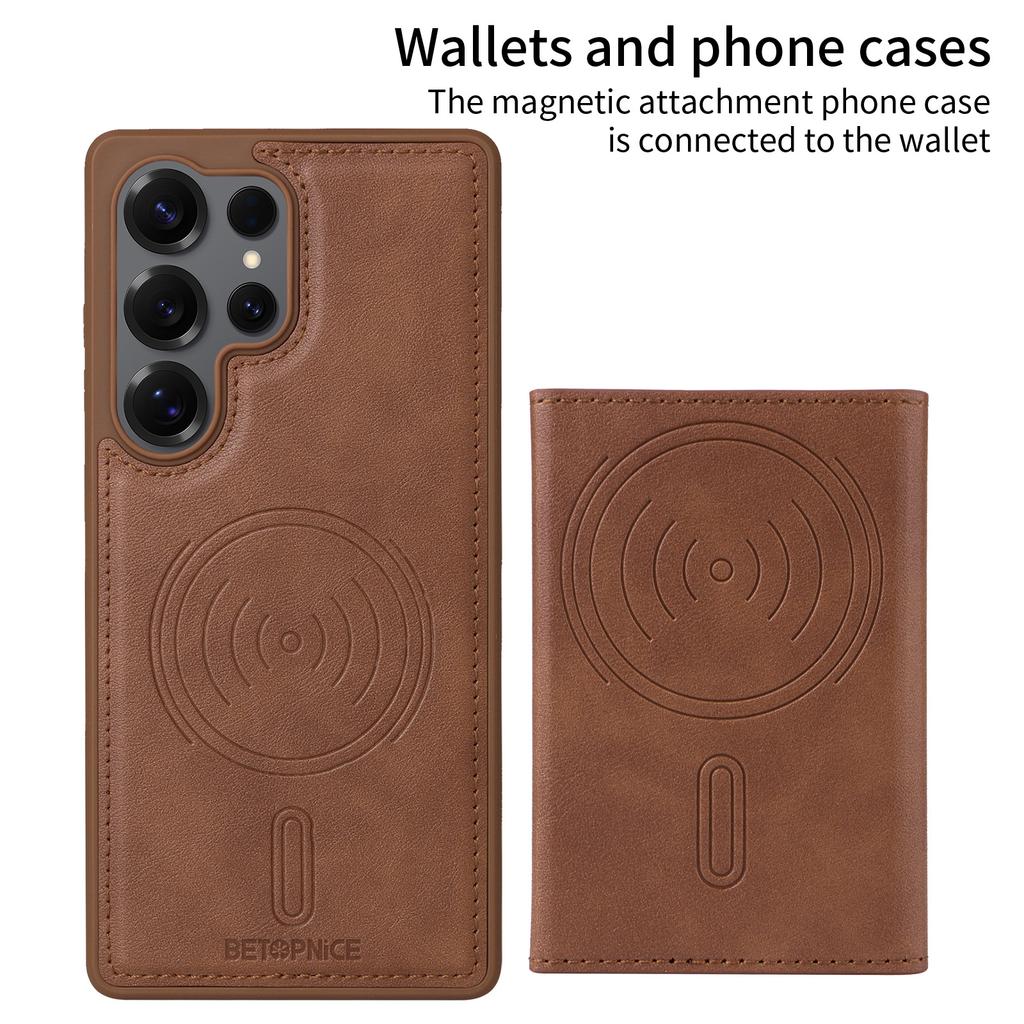 Case For Samsung Galaxy S25 Ultra S25 Edge S24 Plus S23 FE S22 S21 A16 A55 A15 A35 5G Magnetic Separation Card Bag Leather Cover