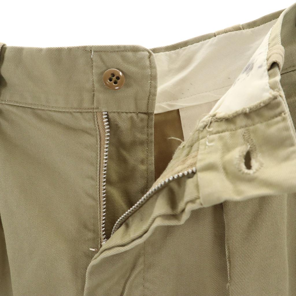 US ARMY 50s Cut Off Chino Shorts W30 Khaki Beige Men's Used