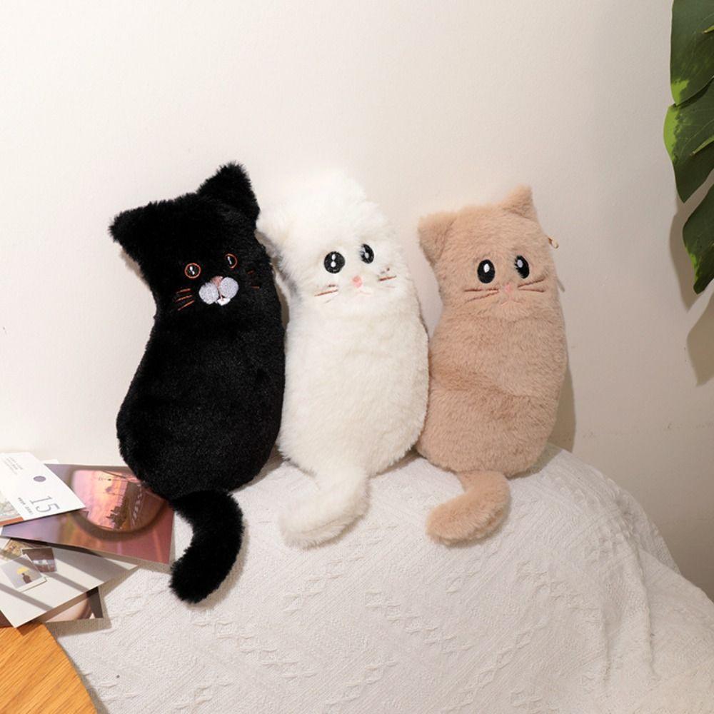 Kawaii Stationery Storage Bag Funny Cat Plush Cat Stationer Bag School Supplies