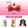 Pet Christmas Collar for Dogs Cats Kitten Puppy Red Glitter Bow Tie for Dog Cat Red Sequin Bow Ties for Cats Dogs Christmas Accessories for Dog