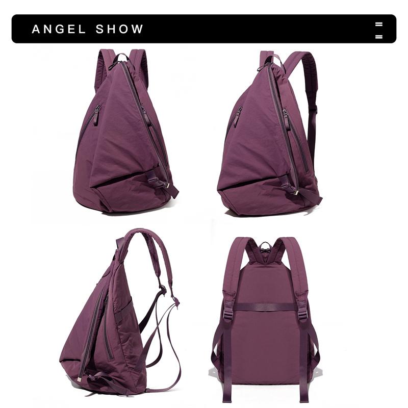 Women's Solid Color Backpack Men's Nylon Backpack Large Capacity Student Schoolbag