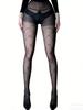 1 Pc Women'S Black Sheer Tights With Diamond Grid & Bow Detail, Sexy Hosiery For Spring/Summer Nightclub & Streetwear Outfits