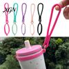 Flexible Silicone Wrist Loop Water Bottle Handle Strap, Universal Lanyard, Lightweight School Gadget Carrying Rope Portable Rubber Holder, Anti