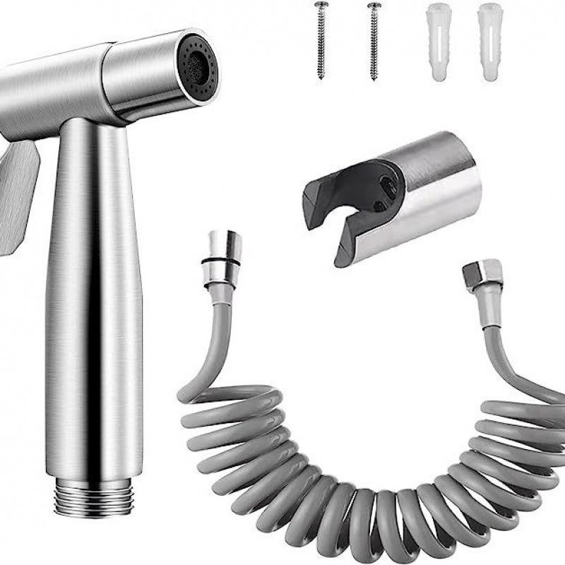 Women's Bidet Sprayer Set: High-Pressure Booster Faucet, Shower Head, and 304 Stainless Steel Toilet Splitter.