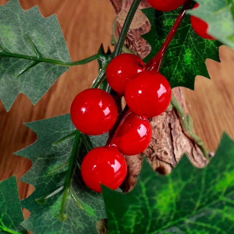 Christmas Garland Red Berry Green Garland 78.74 Ft Artificial Christmas Red Berry Flower Vine Winter Holly Leaves Outdoor for Fireplace Home Decor