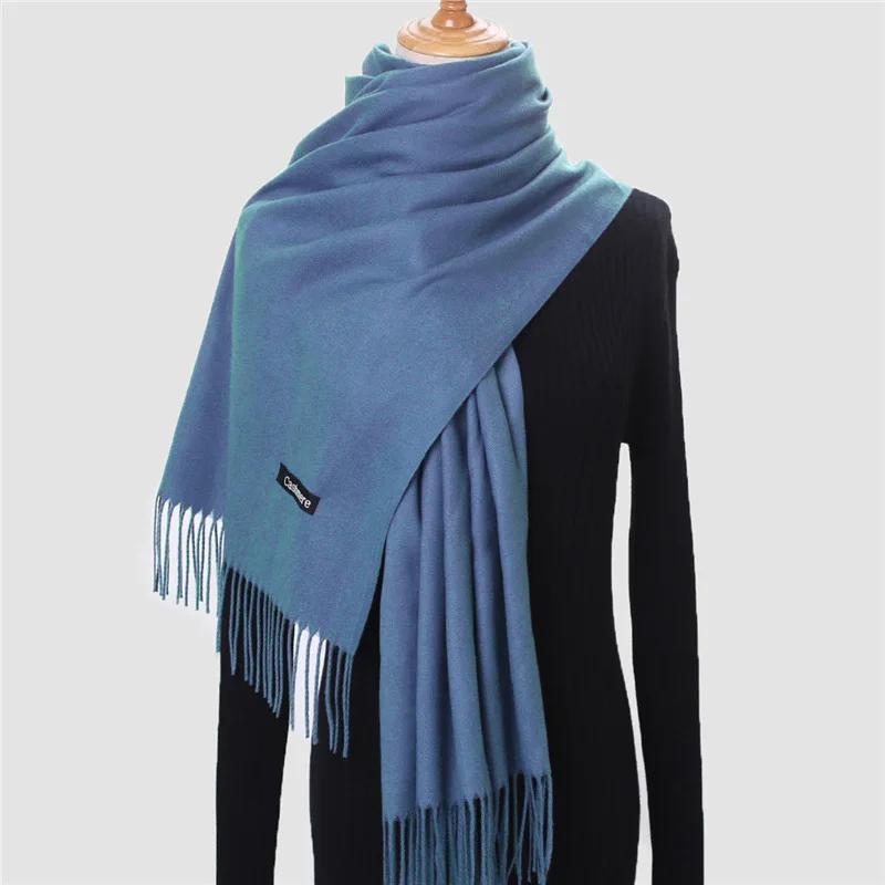Autumn Winter Solid Imitation Cashmere Scarf for Men Women Tassel Intensification Warm Shawl Fashion Necklaces Wrap Long Scarves