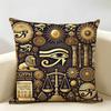 Ancient Egyptian Cultural Elements Cushion Cover Natural Linen Organic Fabric DoubleSided Printing Room Sofa Decor Pillow Case