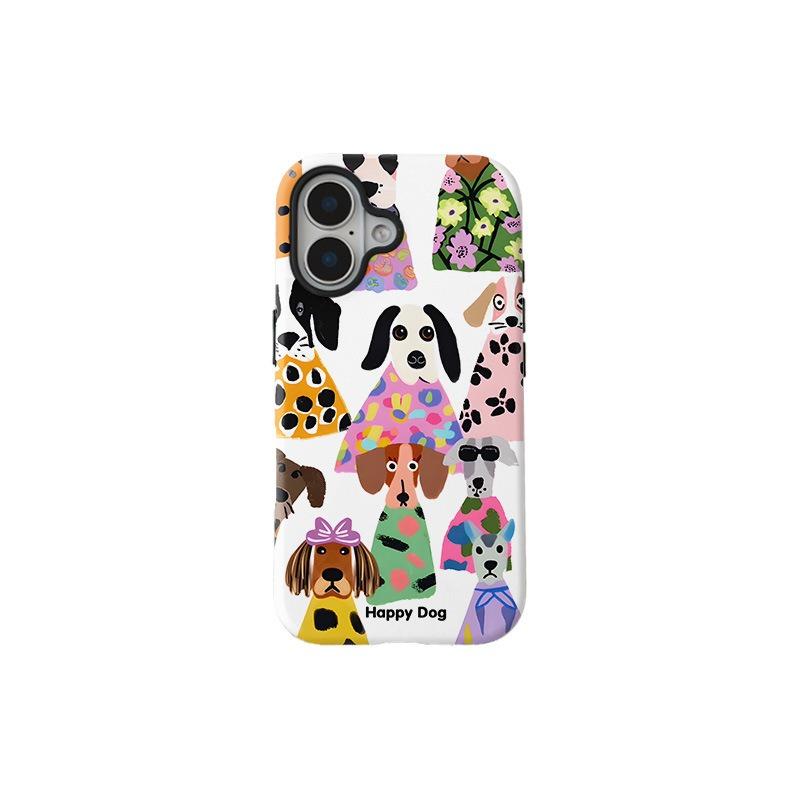 

Full Screen Dog Film Holder Two-in-one Suitable for Apple 16/15 Promax Mobile Phone Case 14/13/17 Protective Cover X iPhone 17 Pro Max
