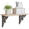 Wall Shelf Brackets 2 pcs Antique Brown 9.5 x 9.5 x 3 cm Steel