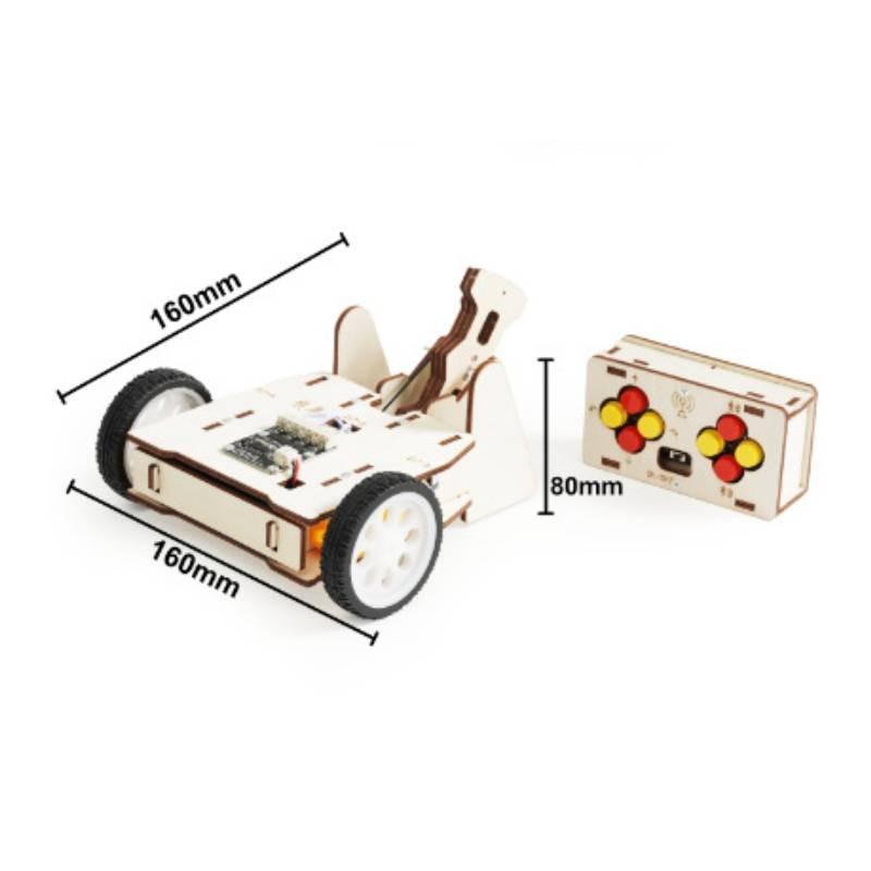 Remote Wooden Assembled Controlled Combat Vehicle With Rotating Sawtooth Set Toy