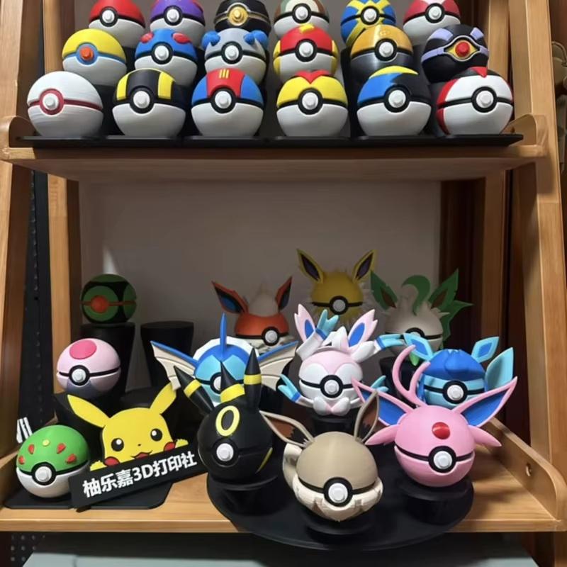 3D Printed Pok Sphere Form Sphere Figures Model Statue Desktop Ornament Model Trendy Plaything Surprise Present Collectible