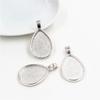 10pcs 18x25mm Inner Size Antique Bronze Silver Plated Drop Style Cameo Cabochon Base Setting Charms Pendant necklace findings