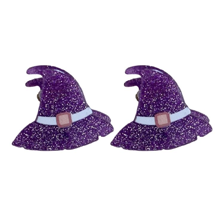 2Pcs Creative Halloween Costume Clip Reusable Acrylic Hairpin Hair Accessories For Children Adults Theme Parties