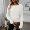 Women's Fashion Round Neck  Splicing Long Sleeve Top