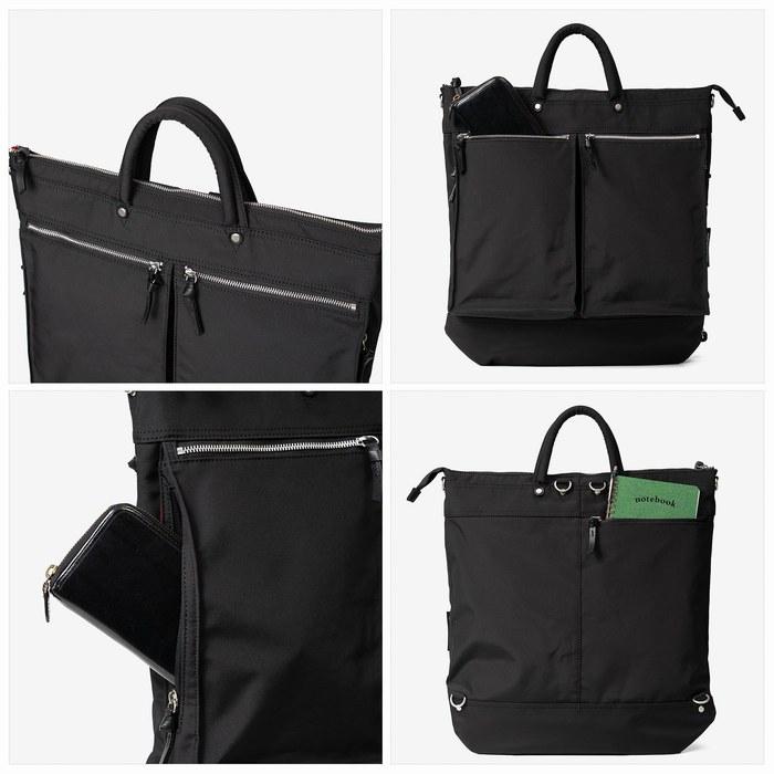 [Heartmade Factory] 3WAY Helmet Bag Tote Bag B4 Colorful Polyester Urban Series FY-0581 (Black)
