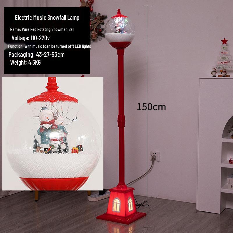 Korean Christmas Music Snowfall Street Lamp Toy Ornaments