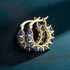 New Luxury Trendy Blue Cubic Zirconia Hoop Earrings Wedding Party Elegant Accessories For Women Anniversary Gift  Jewelry