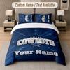 Custom Bedding Set Dallas Cowboys Pattern, Print Name Text 1 Duvet Cover plus 2 Pillowcases Home Textile