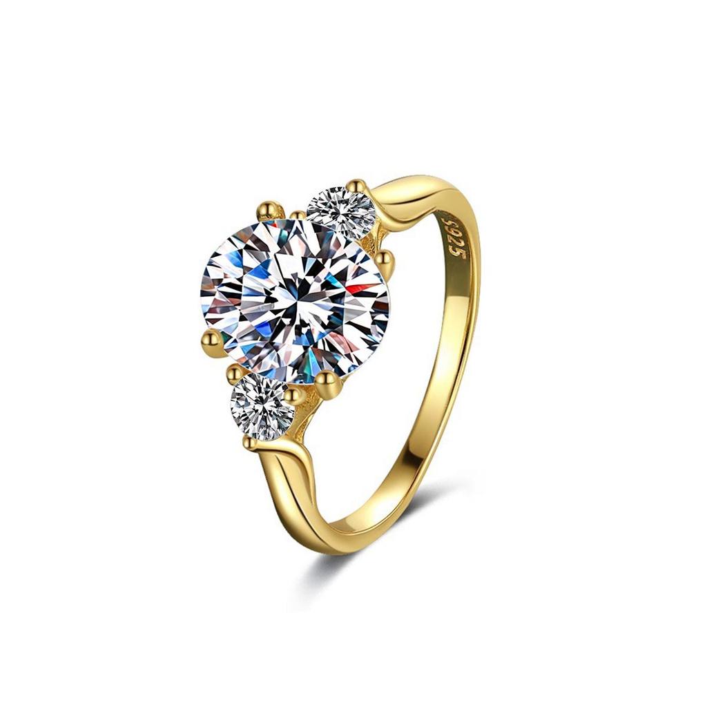 S925 Sterling Silver 3 Carat Pear-Shaped D Color Moissanite Ring