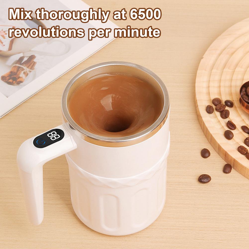 Automatic Mixing Cup Leak-proof Portable Cup Automatic Stirring Coffee Mug with Temperature Display Rechargeable Electric