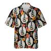Camicie Grafiche Moda Ukulele da Uomo Abbigliamento Casual Ragazzo Ukelele Camicia da Spiaggia Strumento Uke Hawaiano Cantante Maschile Camicetta con Bavero