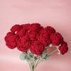 1-10Pcs Knitting Flower Sunflower Home Decoration Knitted Rose Bouquet Teacher's Day Mother's Day Birthday Gift Handmade Bouquet