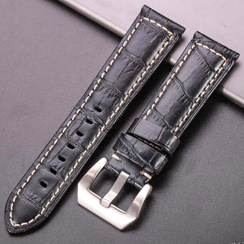 

7 Colors Genuine Leather Watchbands for Panerai Watch Strap 20mm 22mm 24mm Thick Belt Accessories 20mm